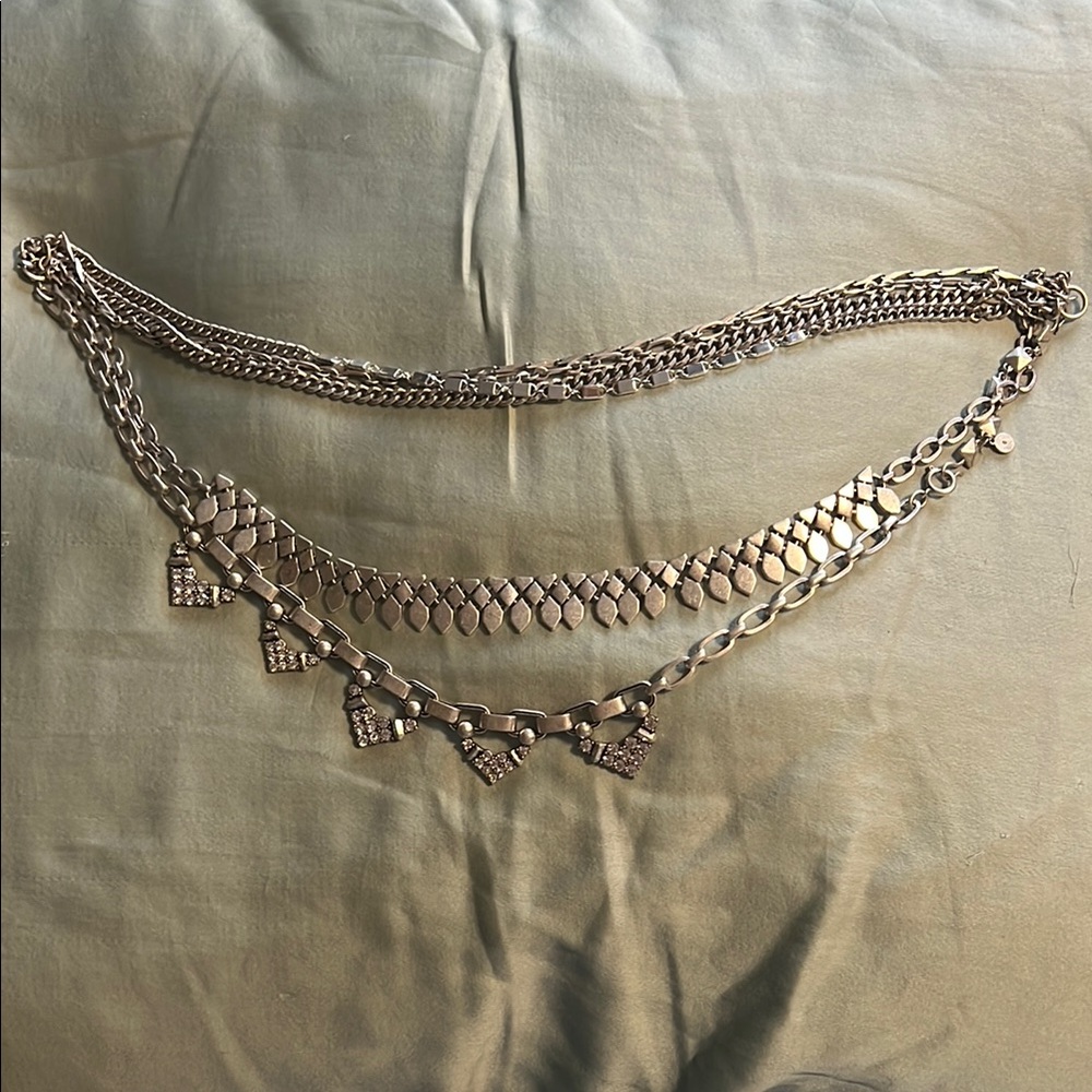 Silver Layered Chain Necklace